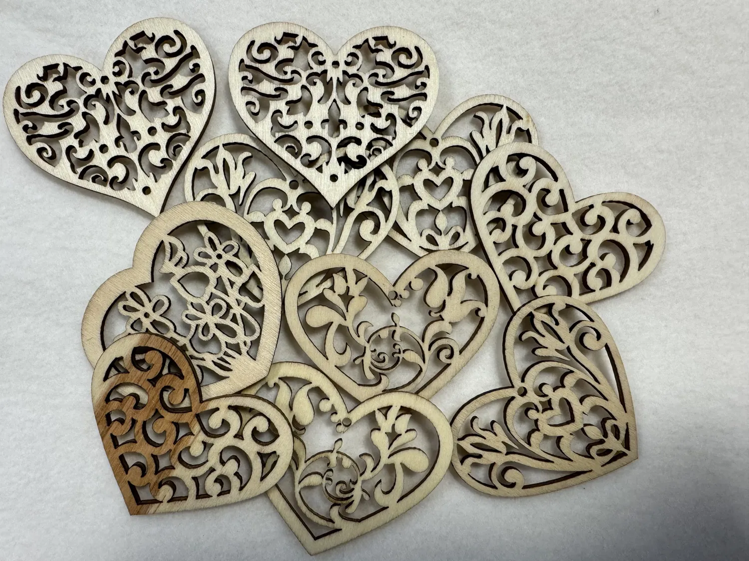 Rouwdoeken Wooden decorative hearts decoratieve houten harten