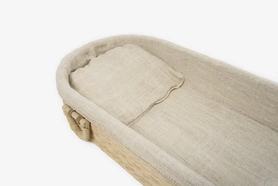 Wikkelgoed Rotan baar draagbaar met bekleding