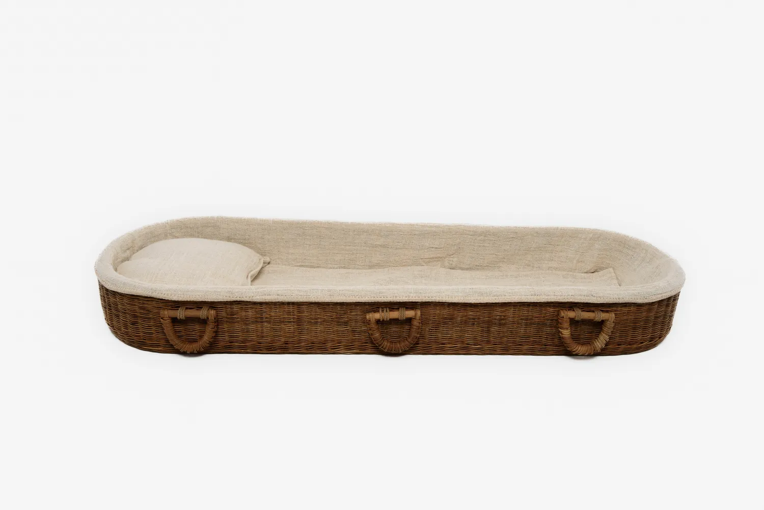 Wikkelgoed Rotan baar draagbaar met bekleding