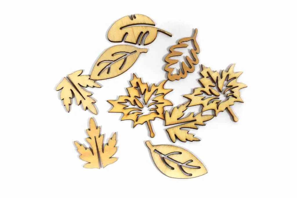 Rouwdoeken Wooden leaves houten blaadjes decoratie