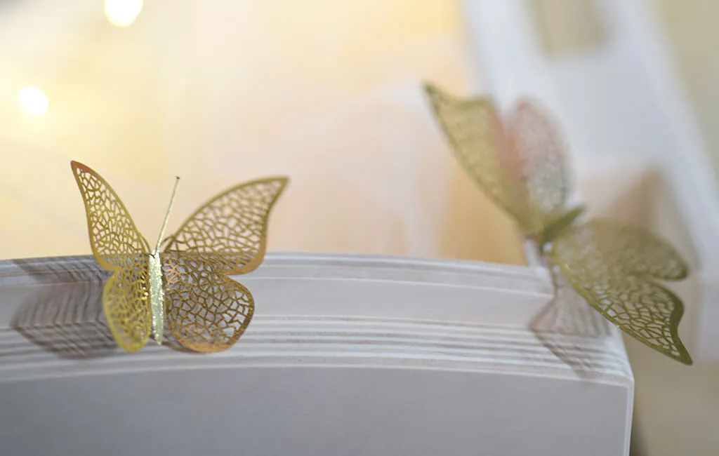 Rouwdoeken vlinders decoratie