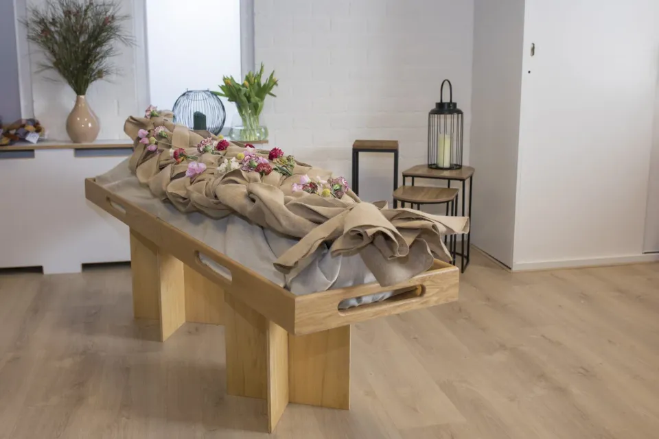 Rouwdoeken Vlechtboeket Jute rouwboeket 7 strengen